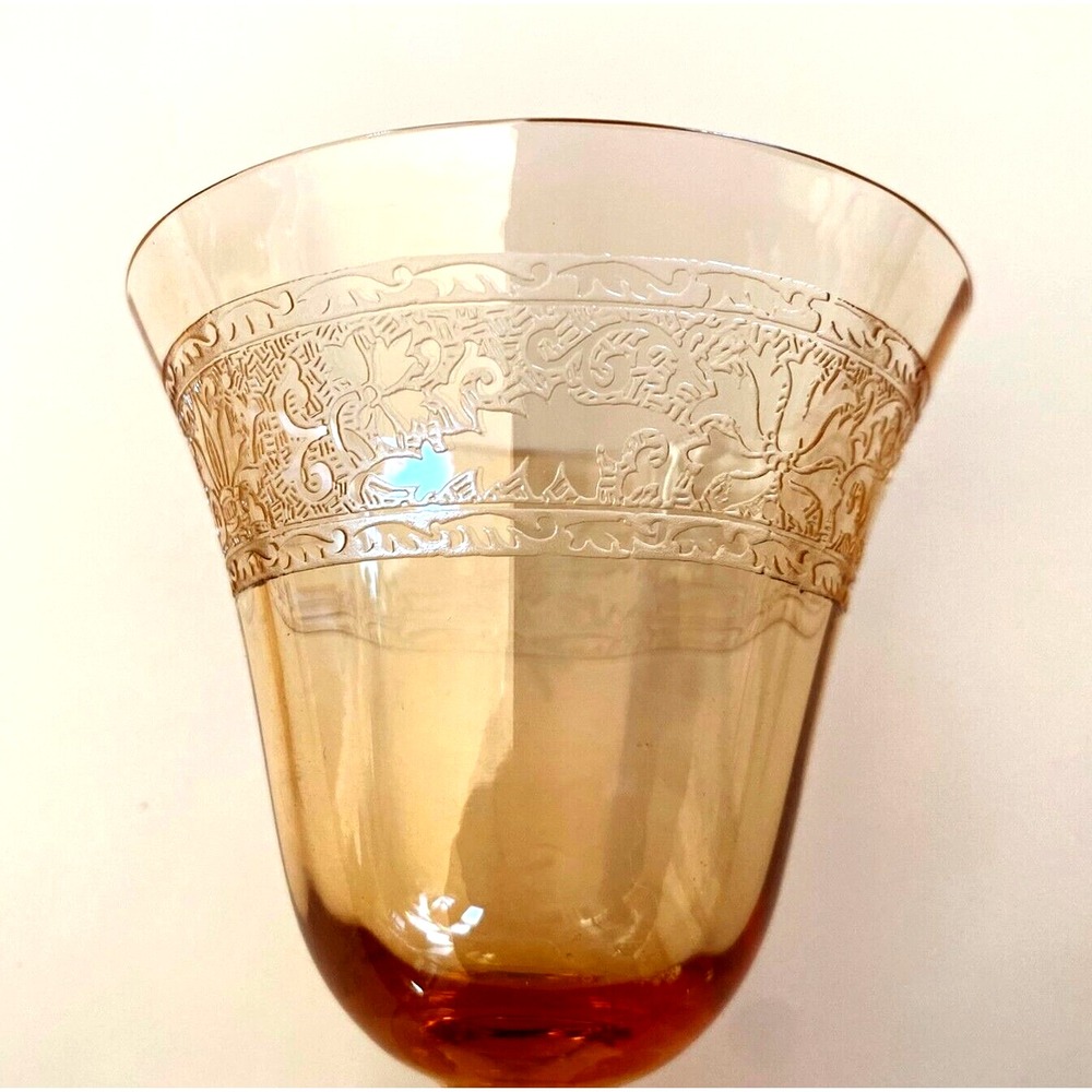 Fostoria Royal Amber Cordial Glasses 3.5" Tall Set of 7 Champagne Glasses Lovely - Picture 4 of 12